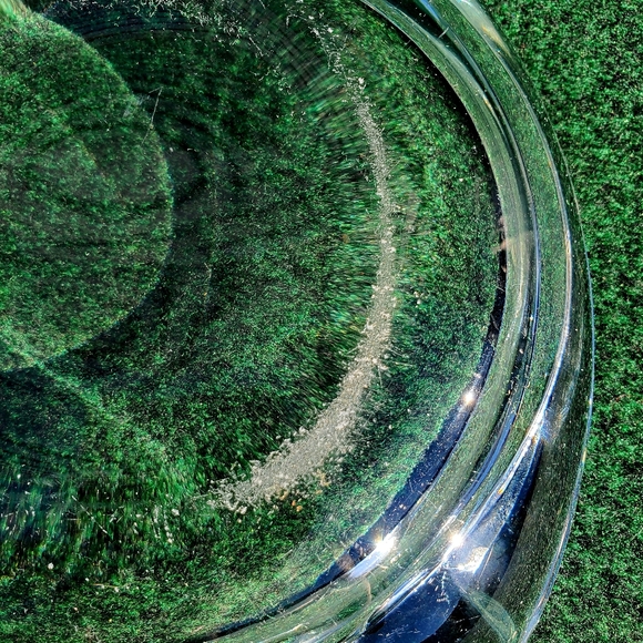 VTG MCM Clear Glass Ashtray 8in Triangular 3lb, 6oz Heavy 3 Slot Cigar Cigarette - Picture 7 of 9